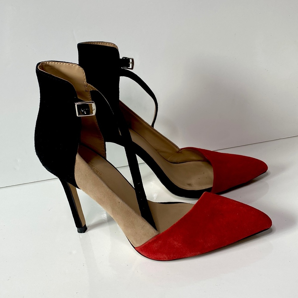Zara 2 tone suede high heels